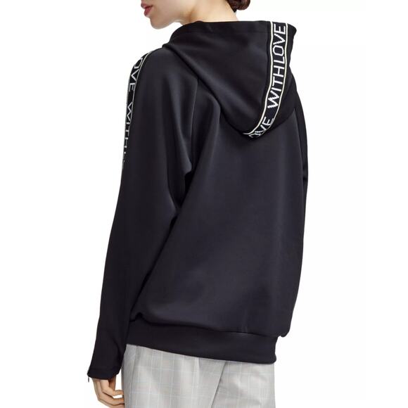 Maje Terrasse With Love Hoodie Sweatshirt Pullover Black - Picture 3 of 9